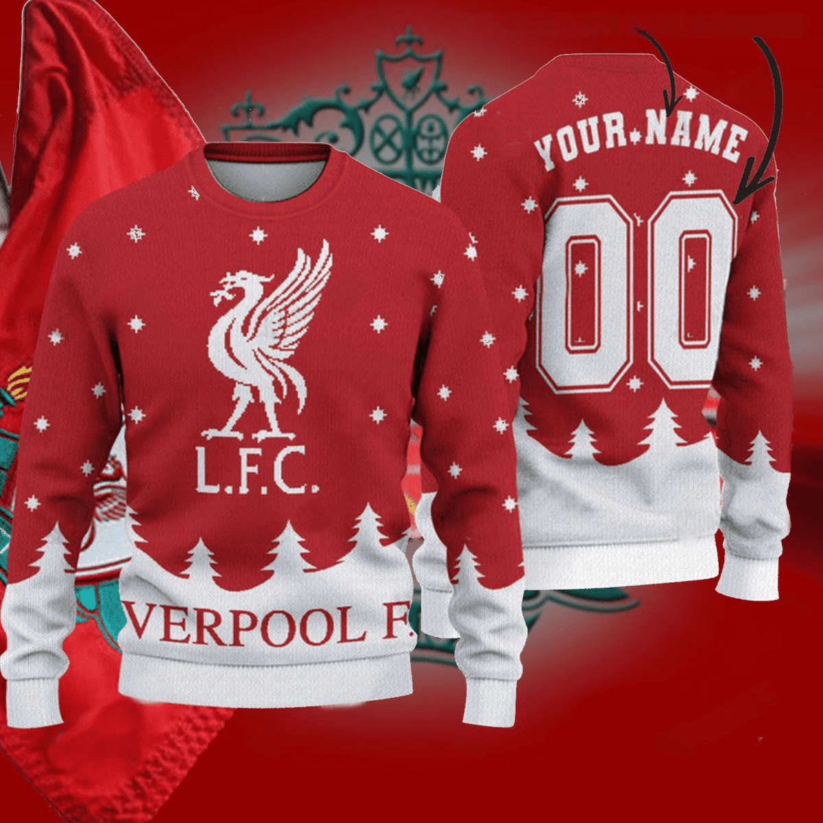 Personalized Liverpool Q9 Ugly Christmas Sweater , Unisex Wool Sweater