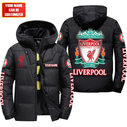 Personalized Liverpool Puffer Thermal Jacket With Hood Q300902