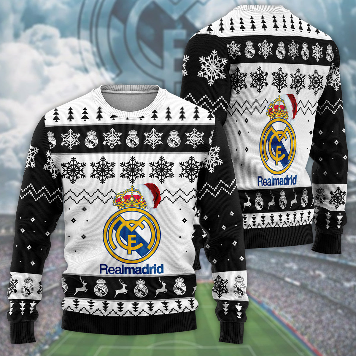 Real Madrid Q2 Ugly Christmas Sweater , Unisex Wool Sweater Q051004