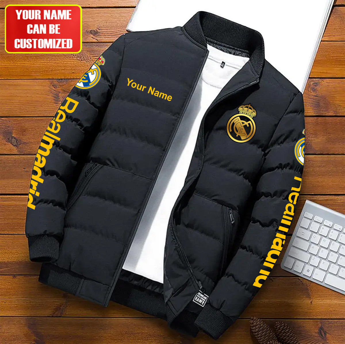 Personalized Real Madrid V2 Puffer Jacket Q111003