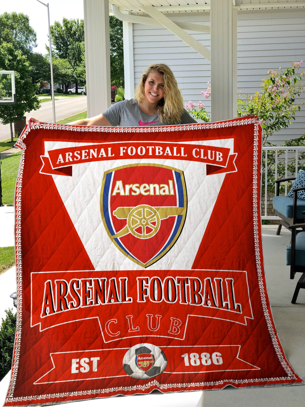 Arsenal Q3 Quilt Blanket , Quilt set , Bedroom Decor , Quilting