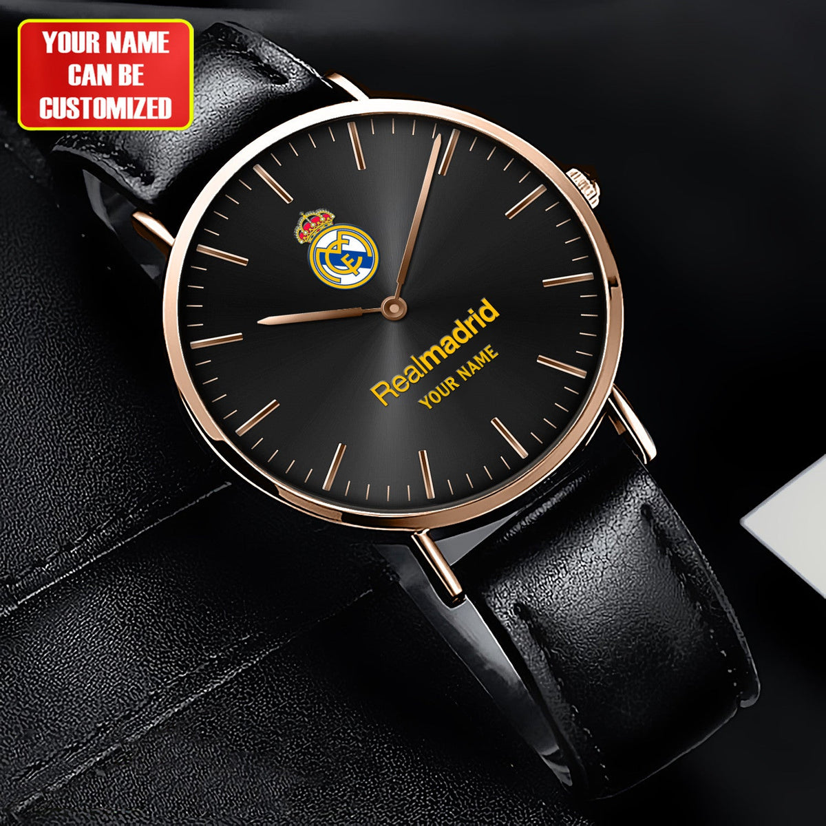 Personalized Real Madrid Quartz Leather Watch S040903
