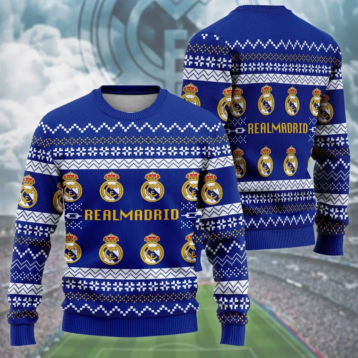 Real Madrid Q3 Ugly Christmas Sweater , Unisex Wool Sweater Q091001