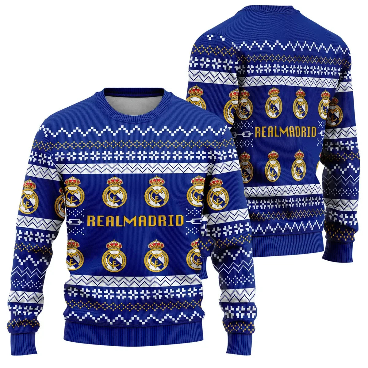 Real Madrid Q3 Ugly Christmas Sweater , Unisex Wool Sweater Q091001