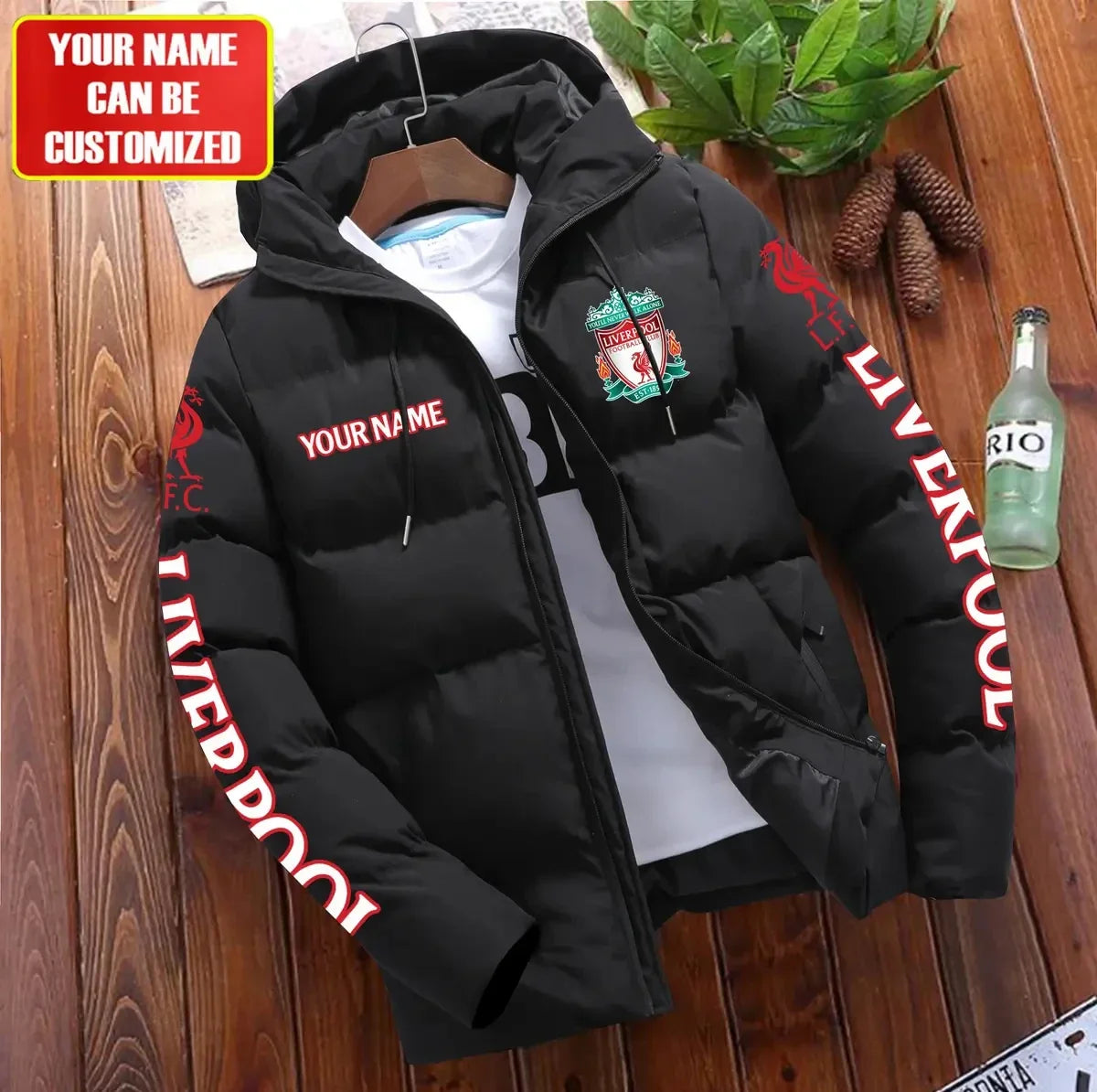 Personalized Liverpool Puffer Jacket With Hood S061106