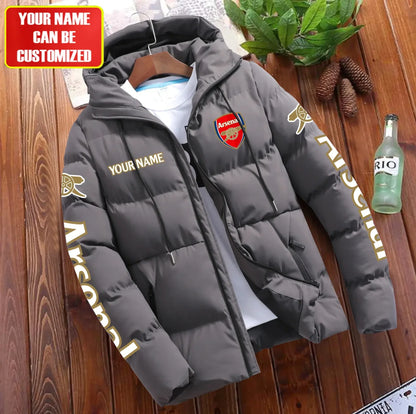Personalized Arsenal Puffer Jacket With Hood S081103