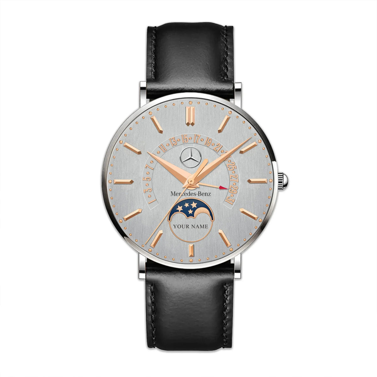 Personalized Mercedes Quartz Leather Watch P121101