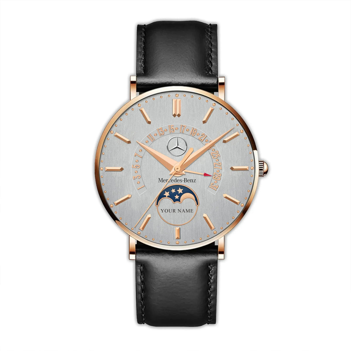 Personalized Mercedes Quartz Leather Watch P121101