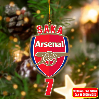Arsenal Christmas Tree Ornament Custom Name and Number P111102