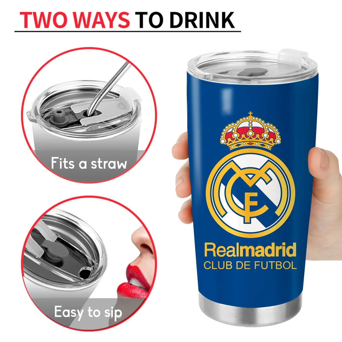 Personalized Real Mardrid Stainless Tumbler 20oz 30oz Cup QB071109