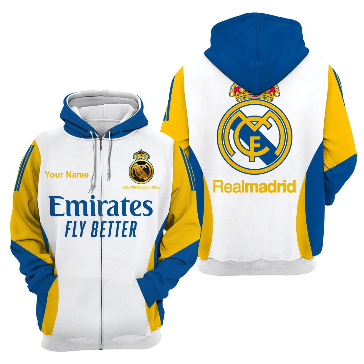 Personalized Real Madrid 3D All over Printed Hoodie and Sweatpants set Q141106