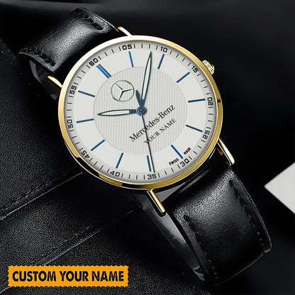Personalized Merc Sapphire Quartz Leather Watch P181104