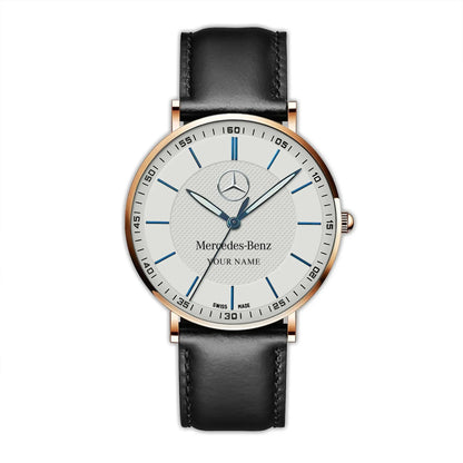 Personalized Merc Sapphire Quartz Leather Watch P181104