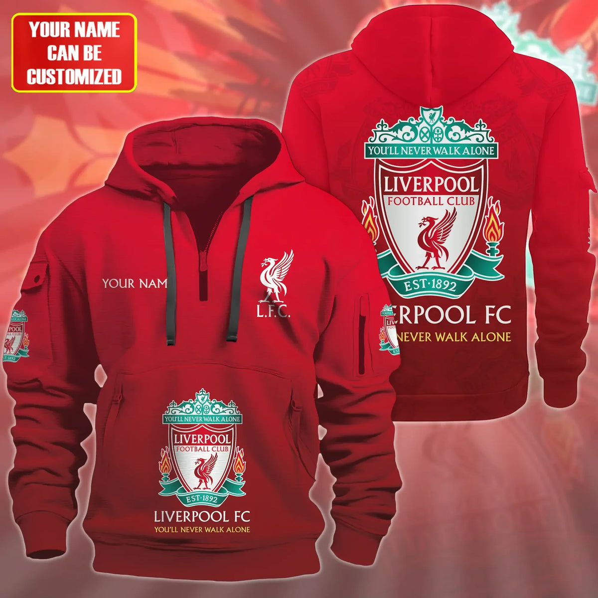 Personalized Liverpool 3D Zip-Hoodie Cotton Jacket