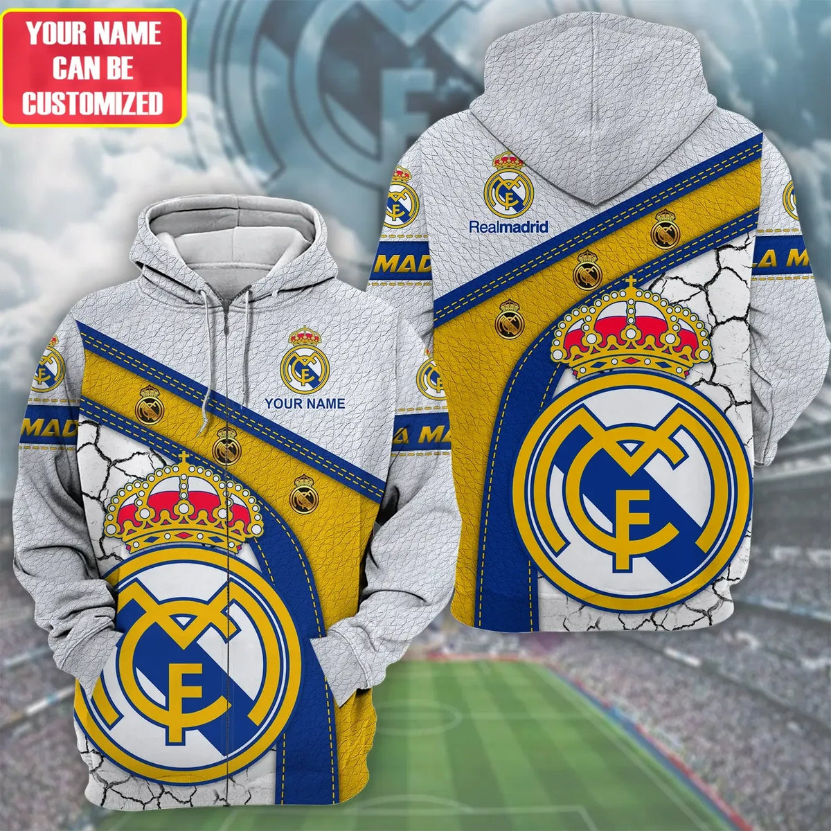 Personalized Real Madrid V2 3D Full Printing Set , Real Madrid Shirt , Zipper Polo, Hoodie , Short , Polo ,hawaii