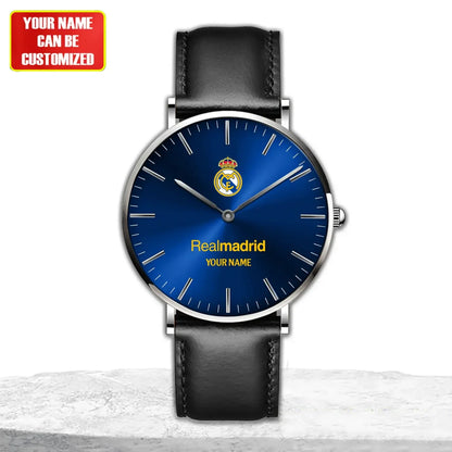 Personalized Real Madrid Quartz Leather Watch