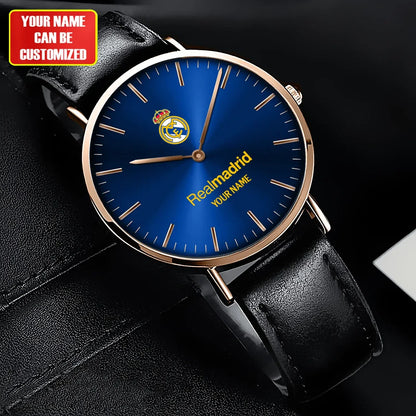 Personalized Real Madrid Quartz Leather Watch