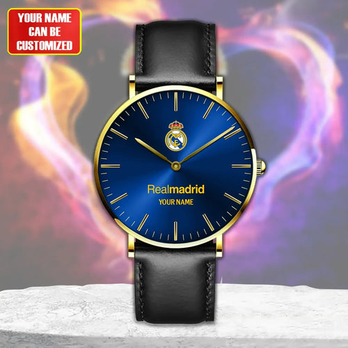 Personalized Real Madrid Quartz Leather Watch