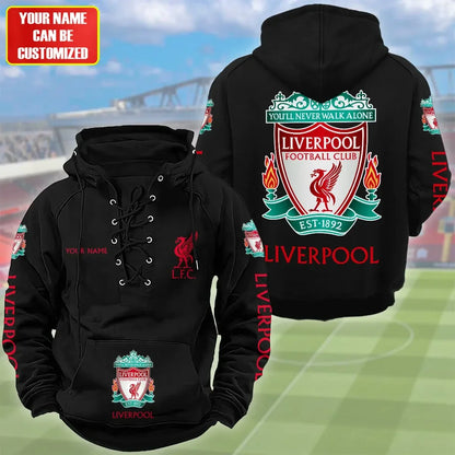 Personalized Liverpool Lace-up Cotton Hoodie
