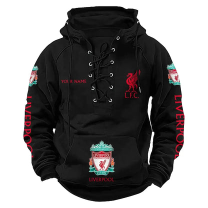 Personalized Liverpool Lace-up Cotton Hoodie