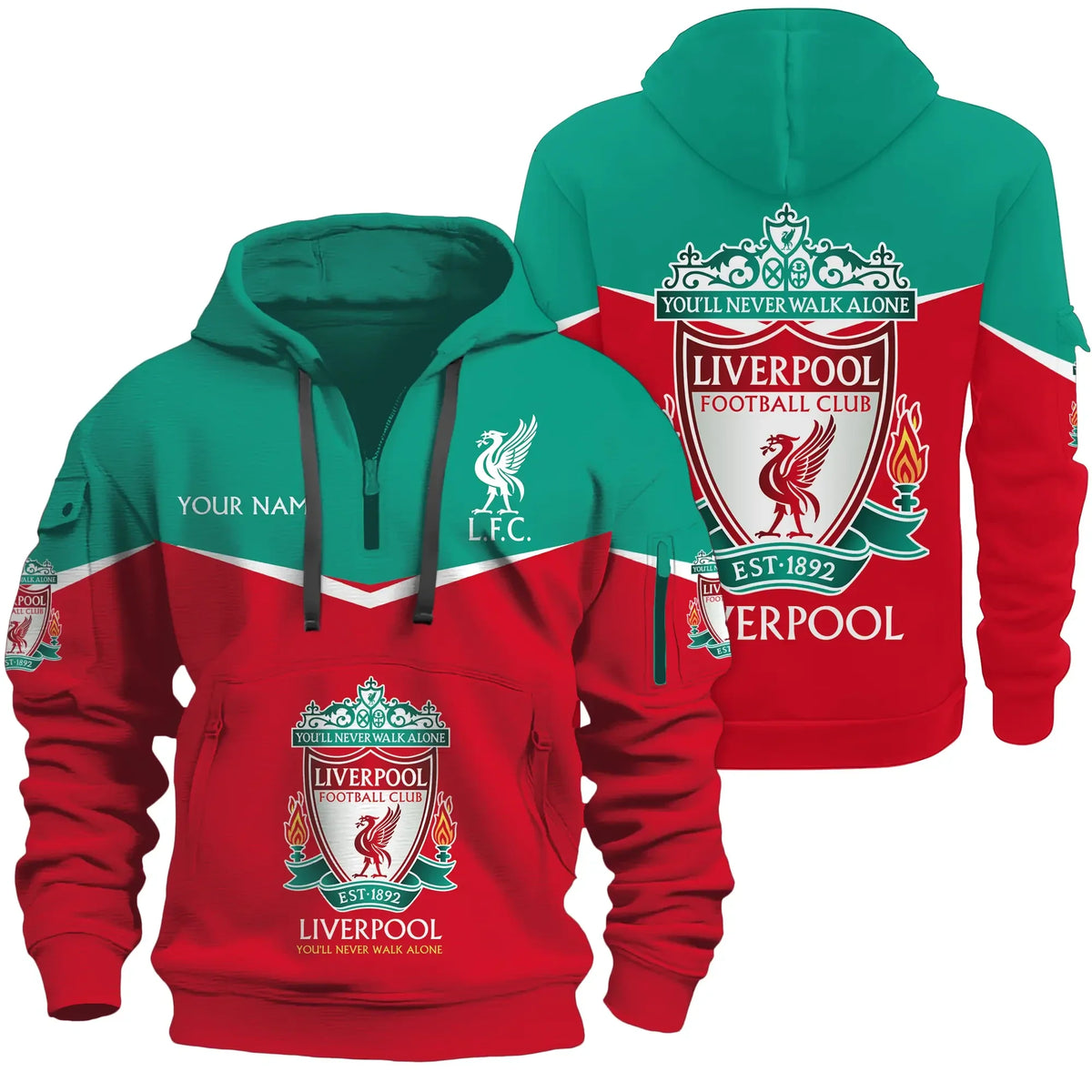 Personalized Liverpool Q3 3D Zip-Hoodie Cotton Jacket