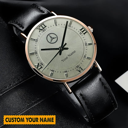 Personalized Mercedes Luxury Quartz Leather Watch