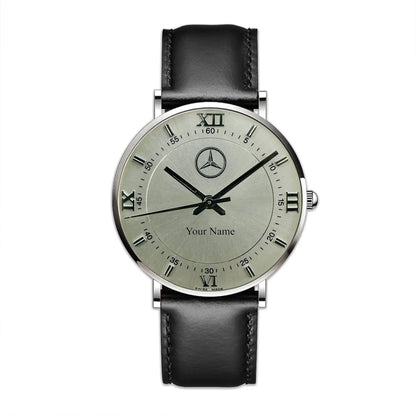 Personalized Mercedes Luxury Quartz Leather Watch