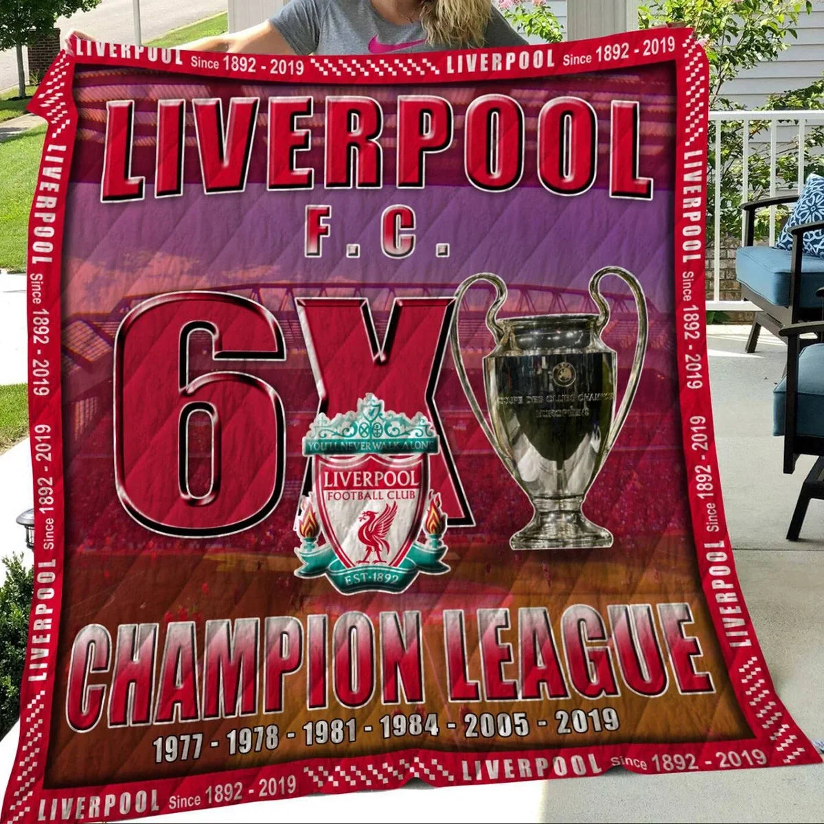 Liverpool Champion League Quilt Blanket , Quilt set , Bedroom Decor , Quilting