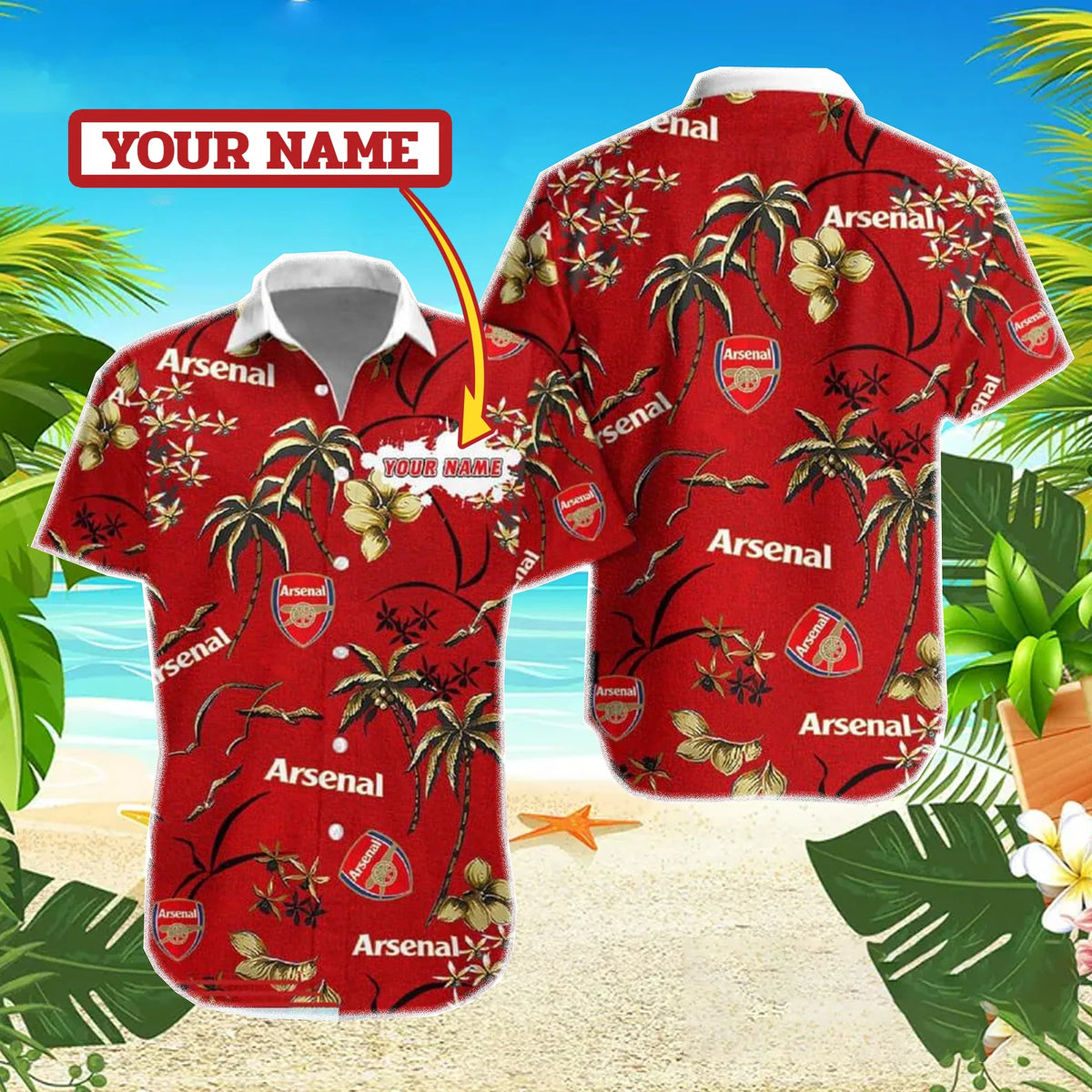 Arsenal Tropical Hawaii Shirt Beach Short