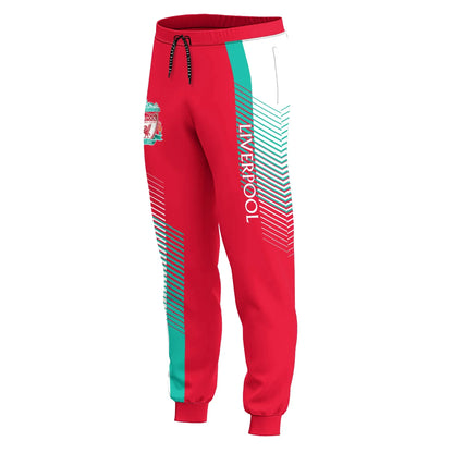 Personalized Liverpool 3D Zipper Polo and Sweatpants Set