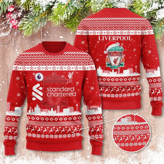 Liverpool Q17 Ugly Christmas Sweater , Unisex Wool Sweater
