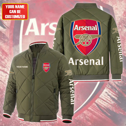 Personalized Arsenal Puffer Bomber Jacket