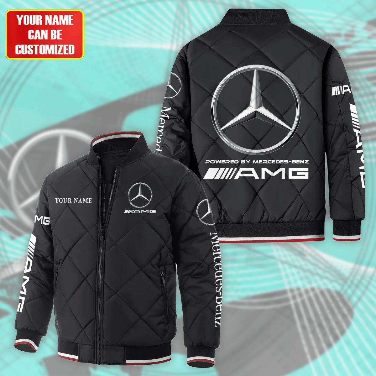 Personalized Merc AMG Puffer Bomber Jacket