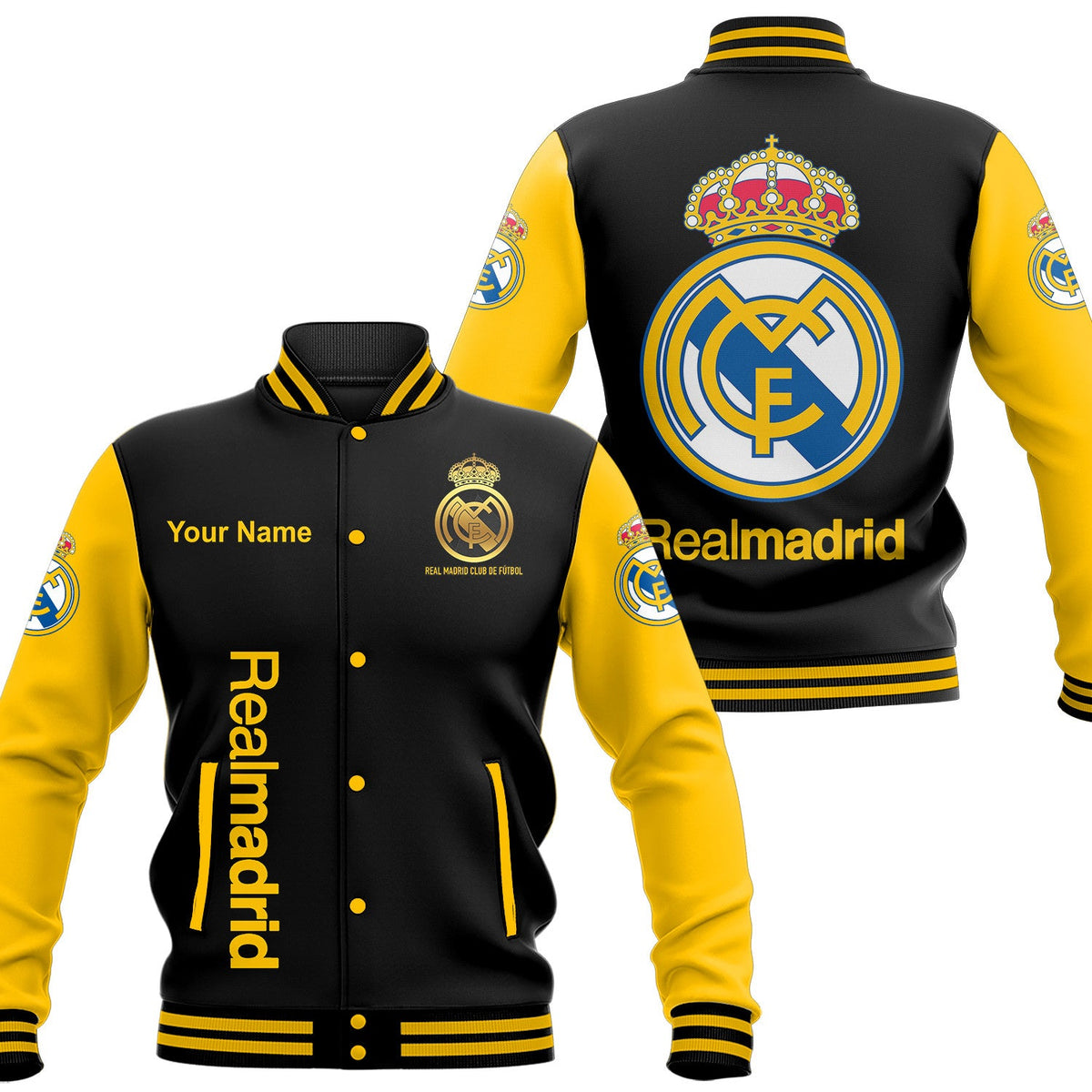 Personalized Real Madrid Baseball Jacket