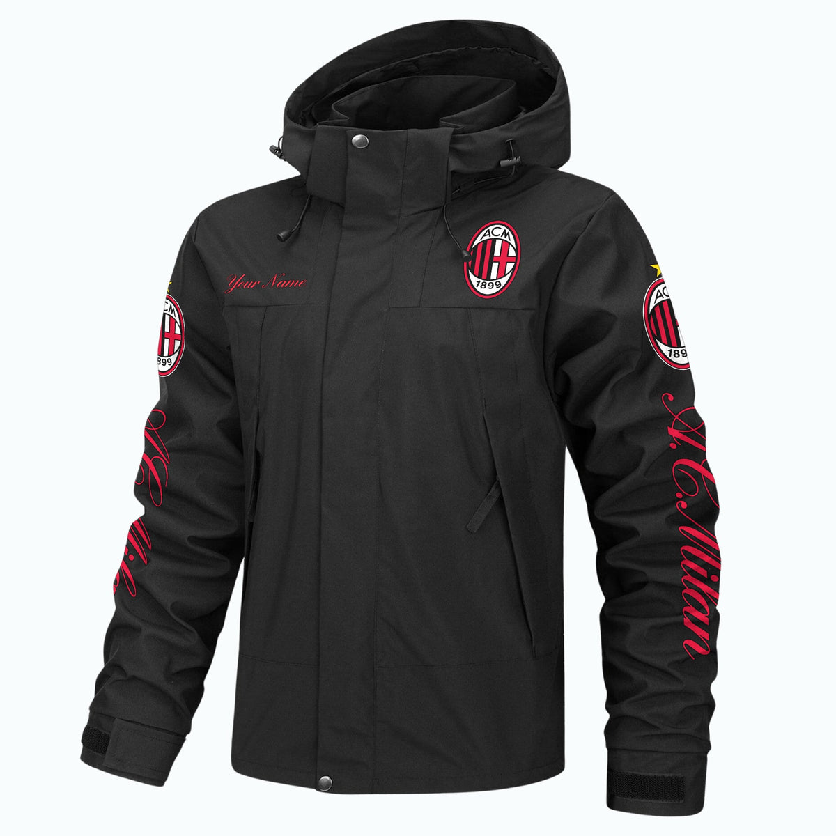 AC Milan Outdoor Sports Wind & Waterproof Drawstring Jacket