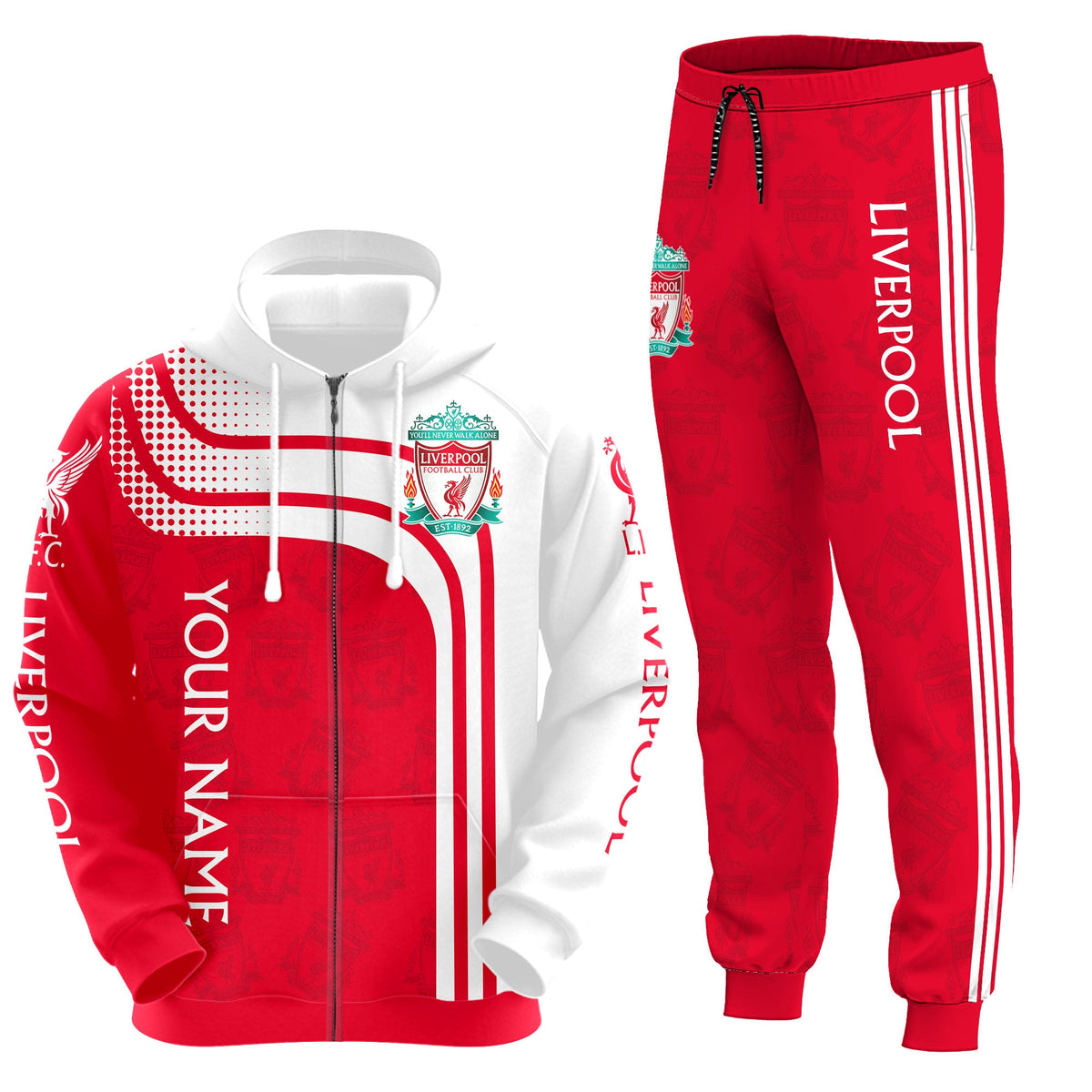 Personalized Liverpool Q5 3D All over Printed Hoodie and Sweatpants set