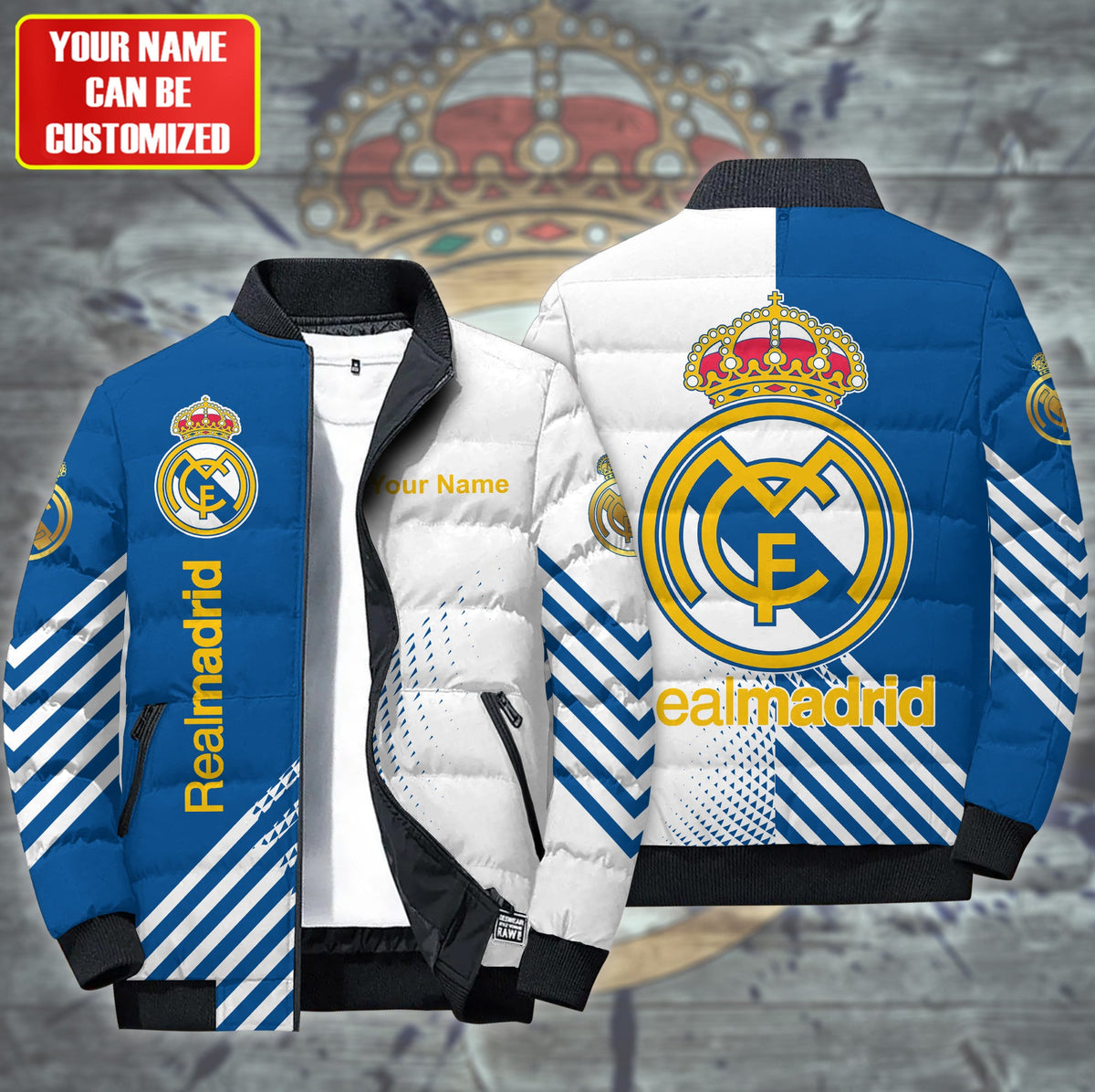 Personalized Real Madrid Puffer Jacket v2 3D