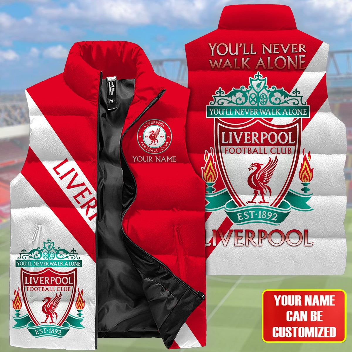 Liverpool V2 Sleeveless Windproof Puffer Jacket 3D