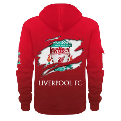 Personalized Liverpool Tear 3D Cotton Hoodie and Sweatpants set