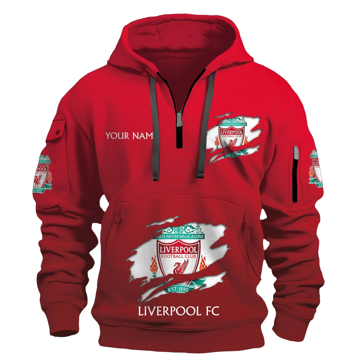 Personalized Liverpool Tear 3D Cotton Hoodie and Sweatpants set