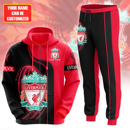 Personalized Liverpool 3D All over Printed Hoodie and Sweatpants set V3