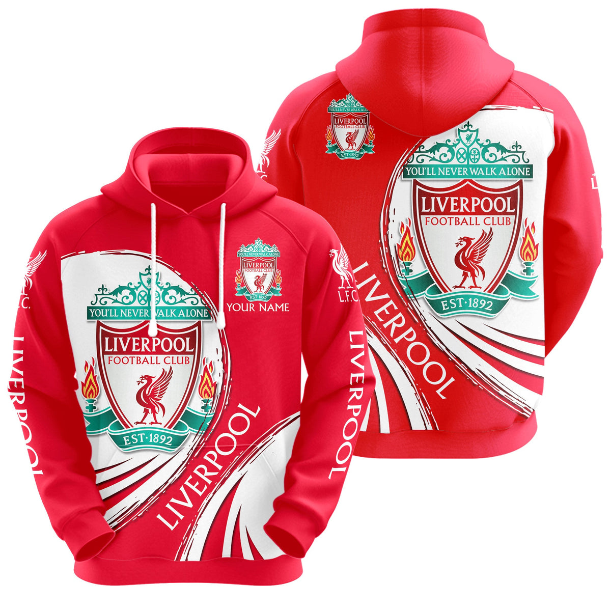 Personalized Liverpool 3D All over Printed Hoodie and Sweatpants set