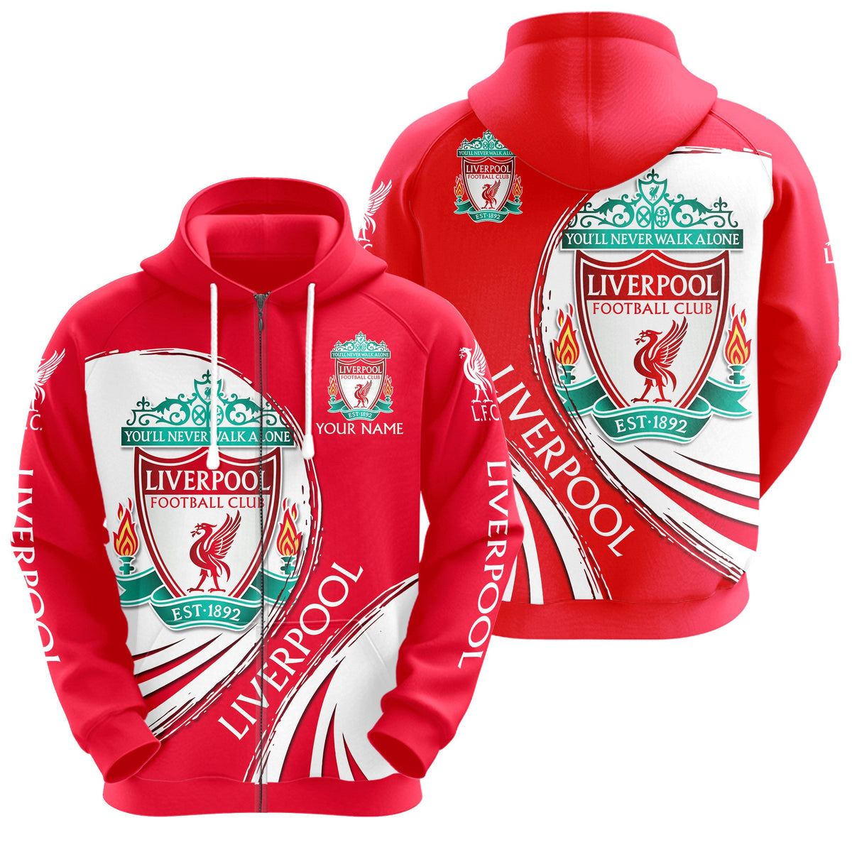 Personalized Liverpool 3D All over Printed Hoodie and Sweatpants set