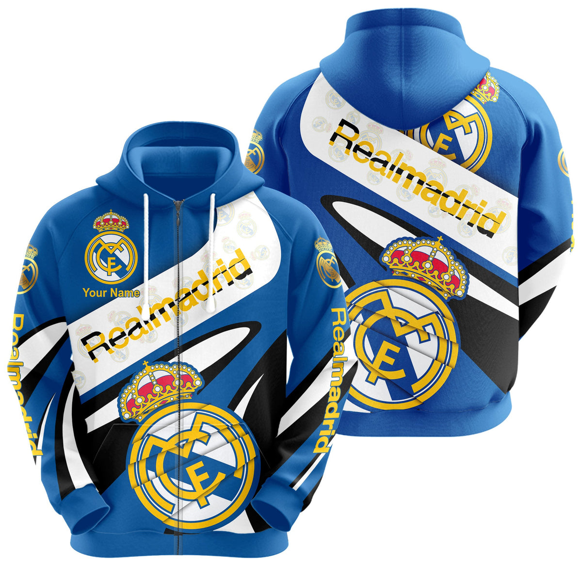 Personalized Real Madrid Q10 3D All over Printed Hoodie and Sweatpants set