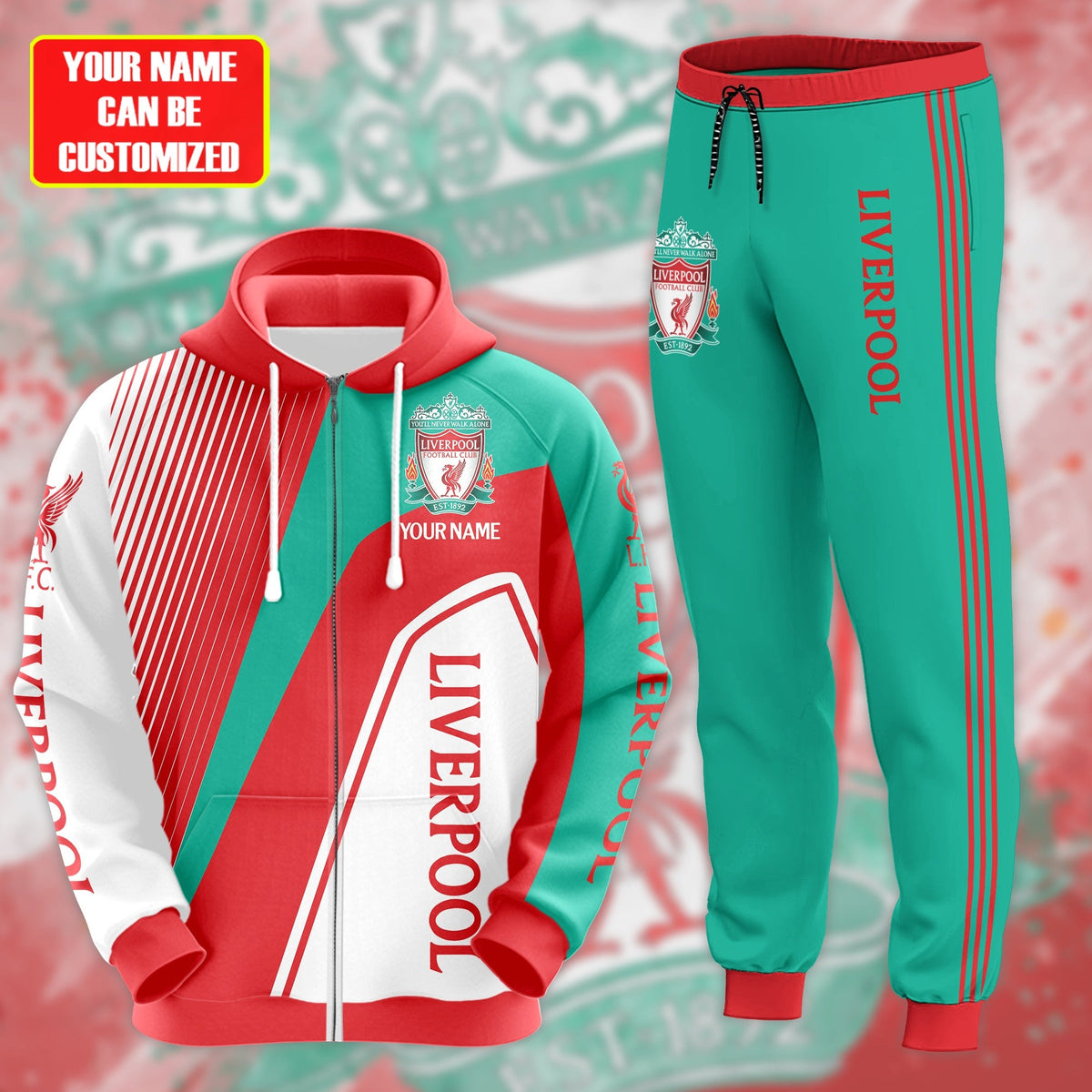 Personalized Liverpool 3D All over Printed Hoodie and Sweatpants set V1