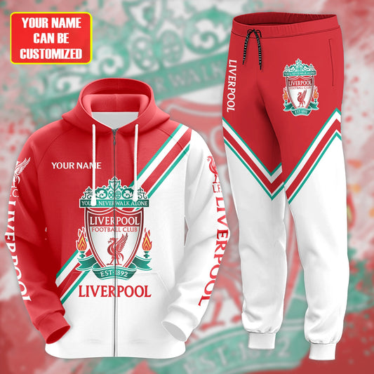 Personalized Liverpool 3D All over Printed Hoodie and Sweatpants set V5