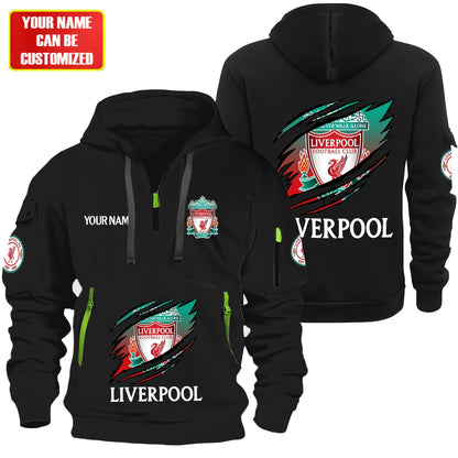 Personalized Liverpool Tear Zip-Hoodie Cotton Jacket