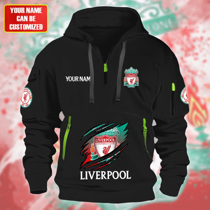 Personalized Liverpool Tear Zip-Hoodie Cotton Jacket