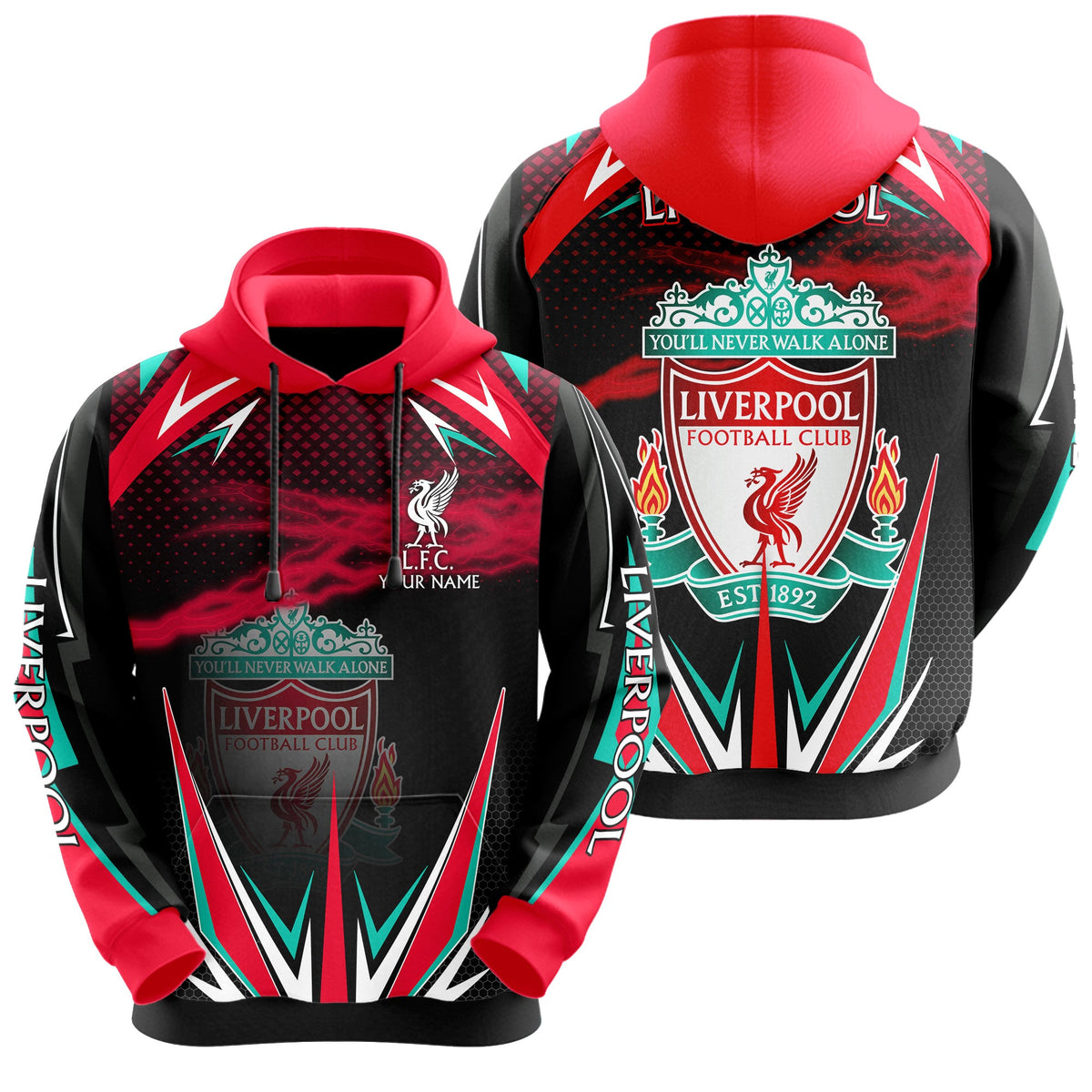Personalized Liverpool 3D All over Printed Hoodie and Sweatpants set V8