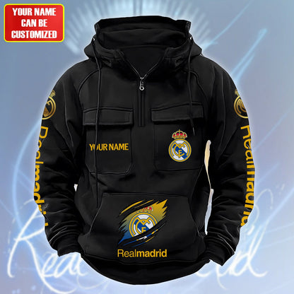 Personalized Real Madrid Tear Retro Cotton Hoodie